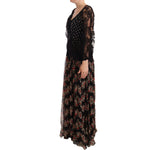 Dolce & Gabbana Black Lace Floral Polka Maxi Capri Dress DR28217-46