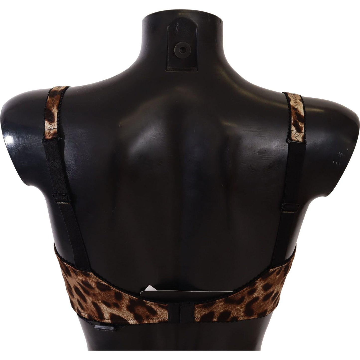 Dolce & Gabbana Elegant Silk Leopard Print Bra WOMAN UNDERWEAR Dolce & Gabbana Black