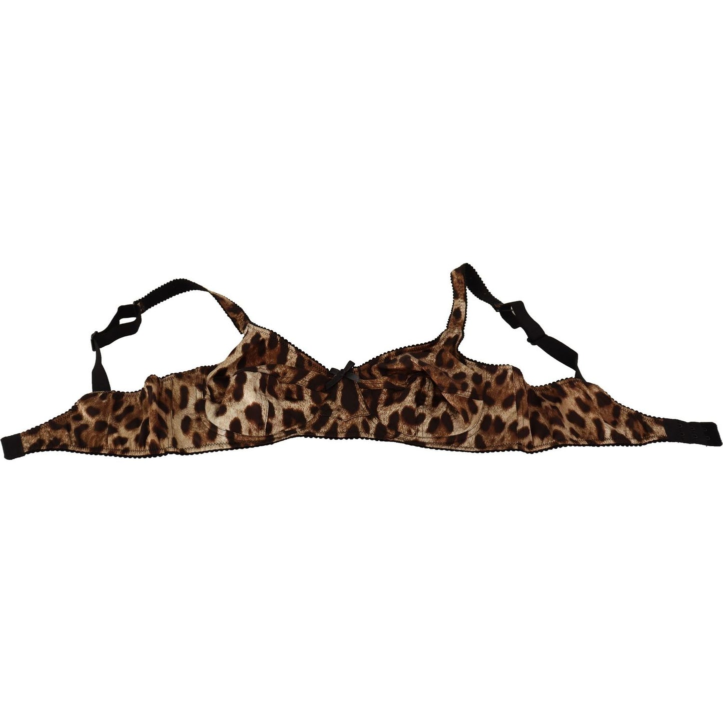 Dolce & Gabbana Elegant Silk Leopard Print Bra WOMAN UNDERWEAR Dolce & Gabbana Black