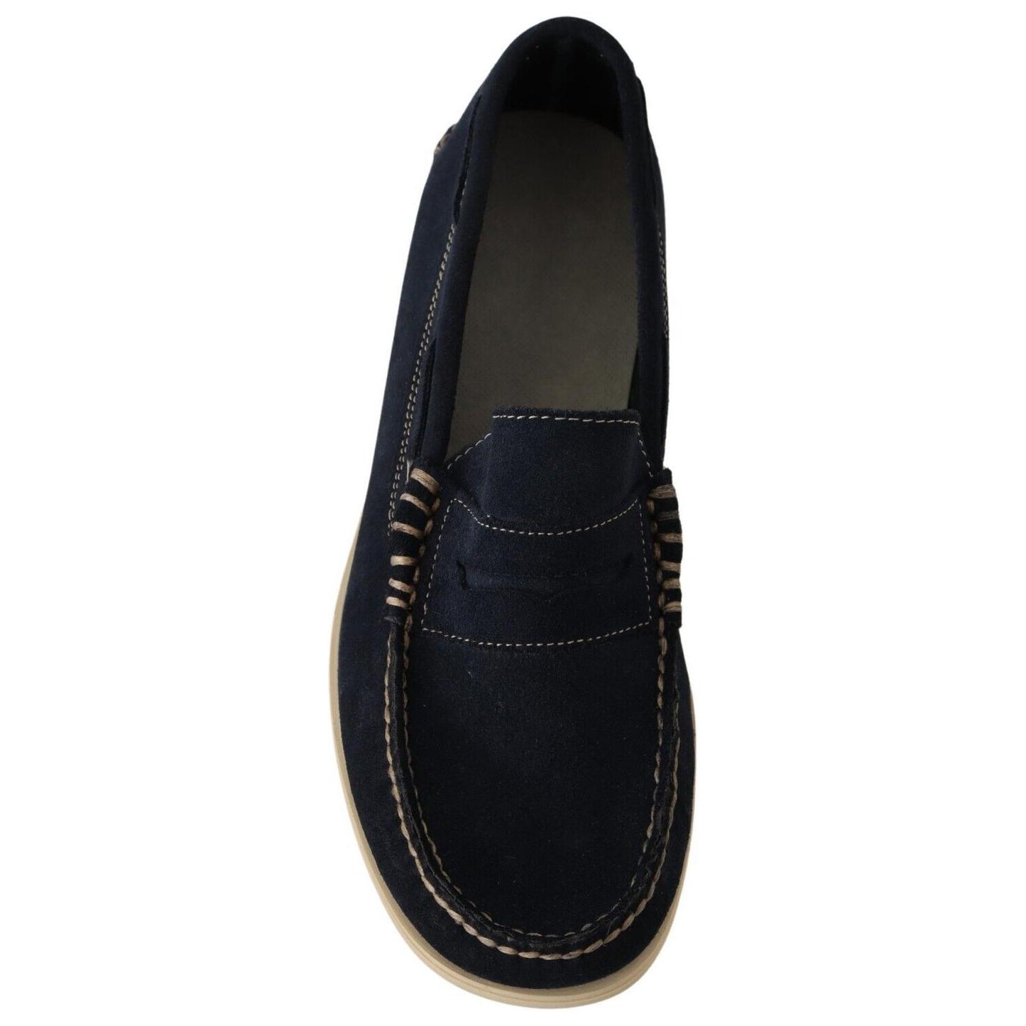 Pollini Chic Suede Blue Moccasins for Men MAN LOAFERS Pollini Black