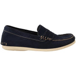 Pollini Chic Suede Blue Moccasins for Men MAN LOAFERS Pollini Gray