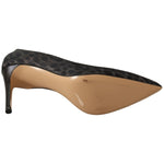 Sofia Black Leopard Leather Stiletto High Heels Pumps Shoes LA9379 - 39