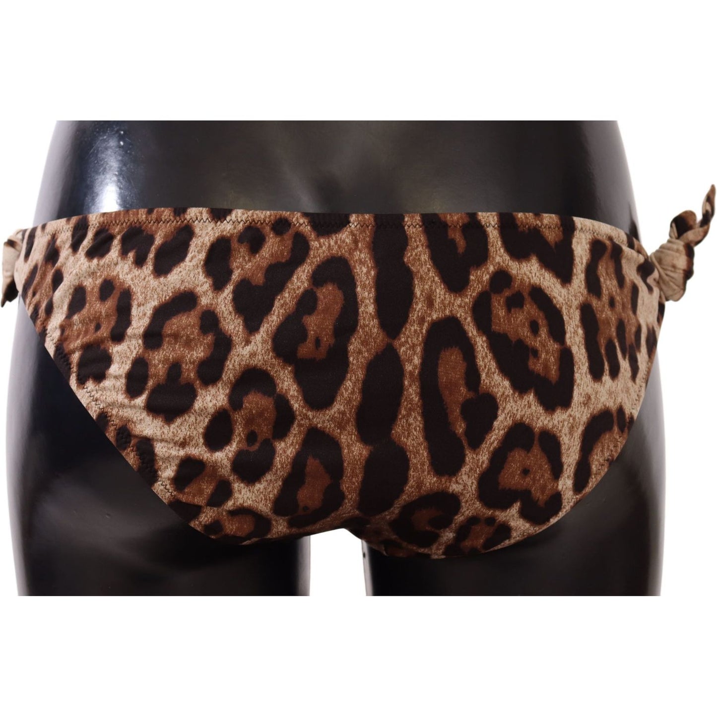 Dolce & Gabbana Elegant Leopard Print Bikini Bottom WOMAN SWIMWEAR Dolce & Gabbana Black