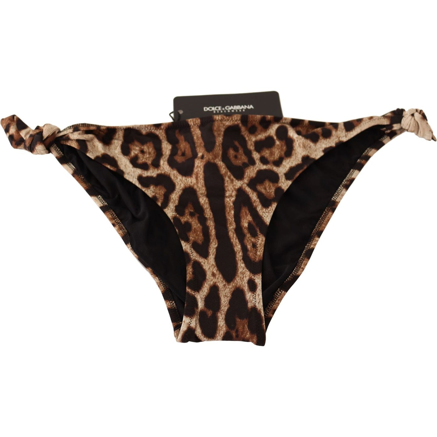 Dolce & Gabbana Elegant Leopard Print Bikini Bottom WOMAN SWIMWEAR Dolce & Gabbana Rosy Brown