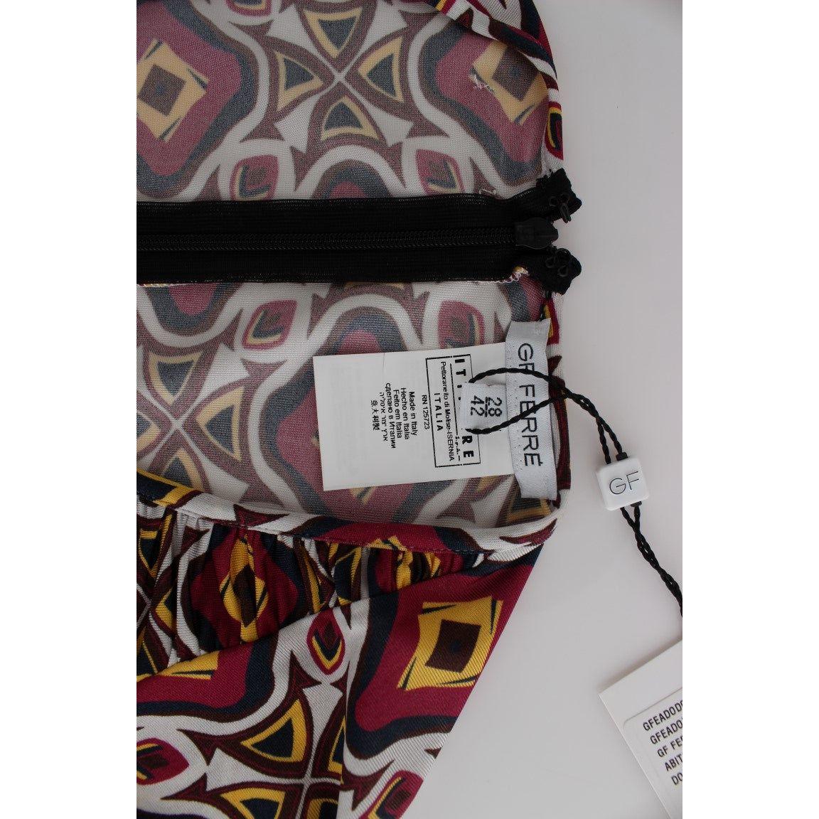 GF Ferre Multicolor Longsleeved Viscose Shift Dress GF Ferre