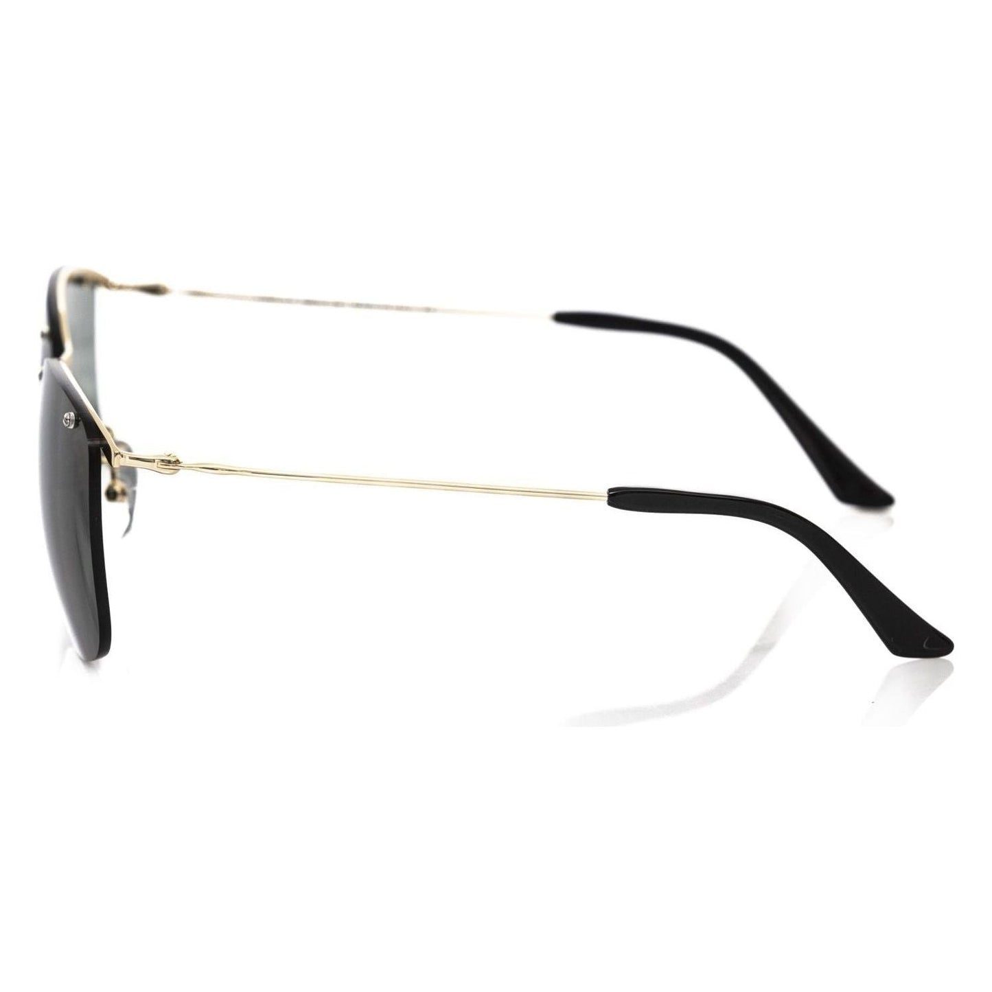 Frankie Morello Black Metallic Fiber Men Sunglass Frankie Morello Black