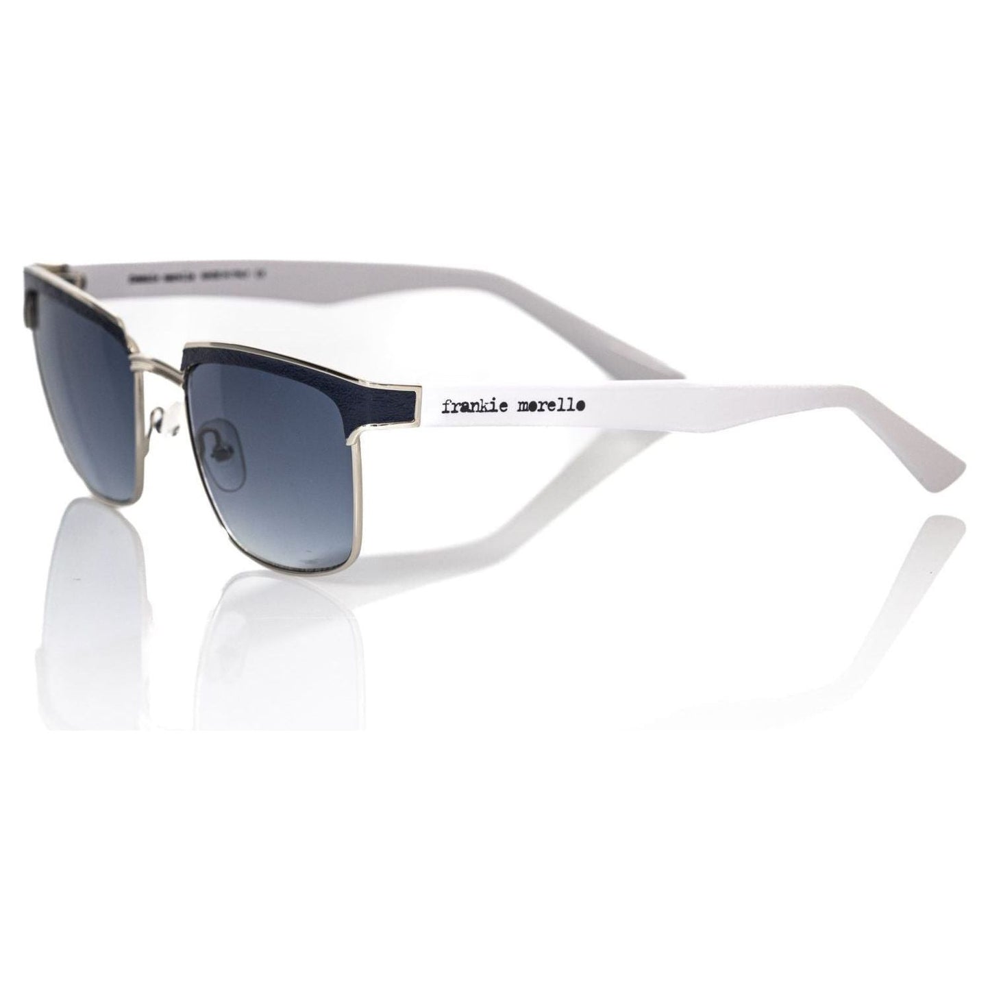 Frankie Morello Black Metallic Men Sunglass Frankie Morello Light Gray