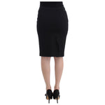 GF Ferre Chic Black Pencil Skirt Knee Length with Side Zip GF Ferre Rosy Brown