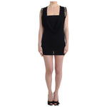 Roccobarocco Elegant Sleeveless Black Mini Dress with Gold Details Dresses Roccobarocco Rosy Brown