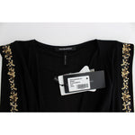 Roccobarocco Elegant Sleeveless Black Mini Dress with Gold Details Dresses Roccobarocco Black