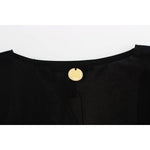 Roccobarocco Elegant Sleeveless Black Mini Dress with Gold Details Dresses Roccobarocco Black