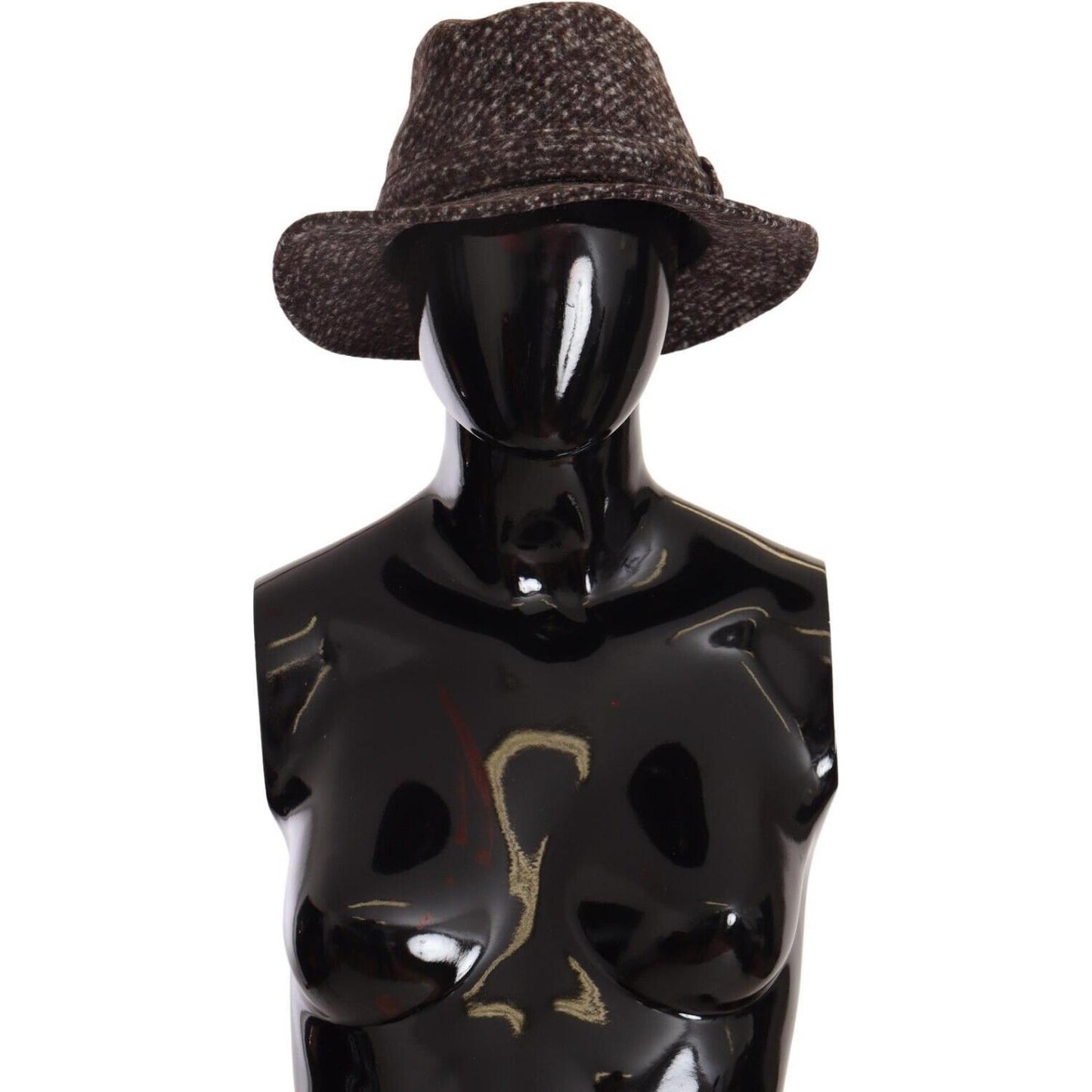 Dolce & Gabbana Elegant Gray Tweed Wide Brim Hat Dolce & Gabbana Black