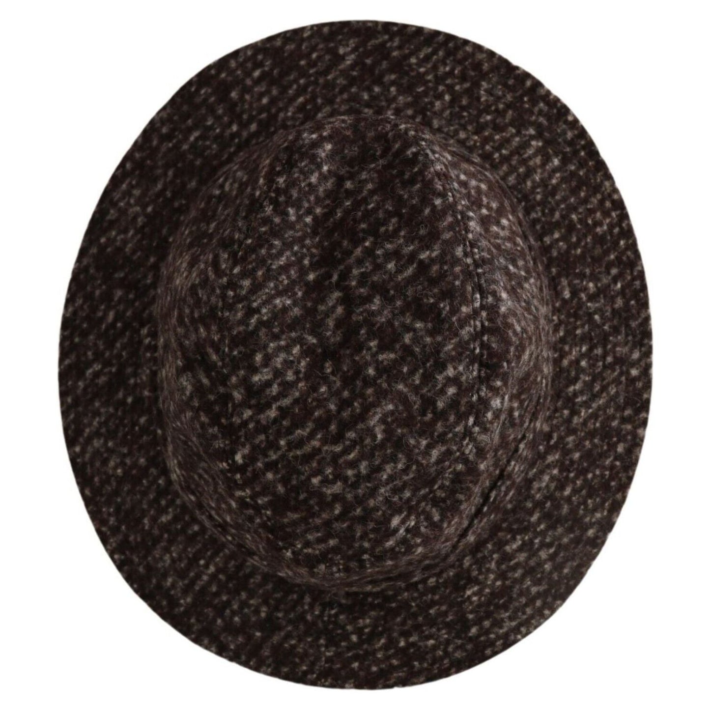Dolce & Gabbana Elegant Gray Tweed Wide Brim Hat Dolce & Gabbana Black
