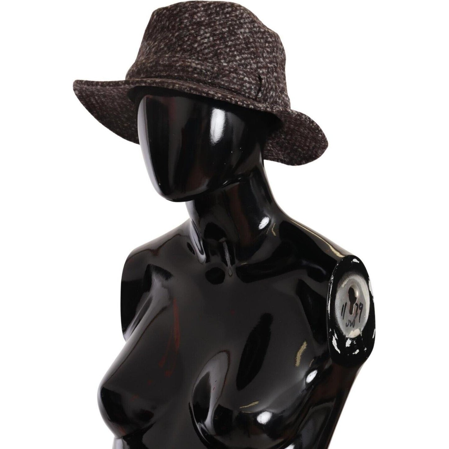 Dolce & Gabbana Elegant Gray Tweed Wide Brim Hat Dolce & Gabbana Black