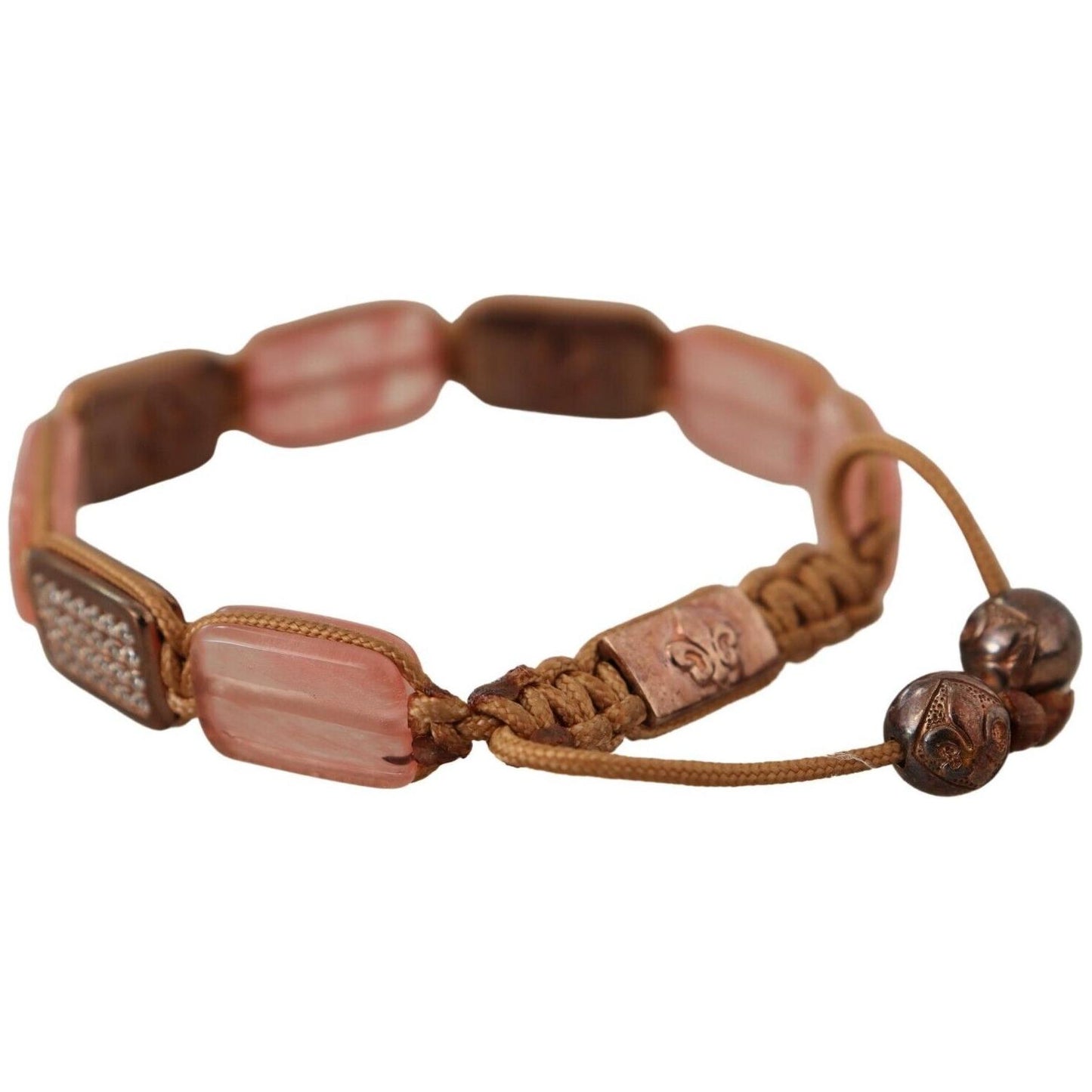 Nialaya Multicolor Crystals Logo Embellished Adjustable Bracelet Nialaya