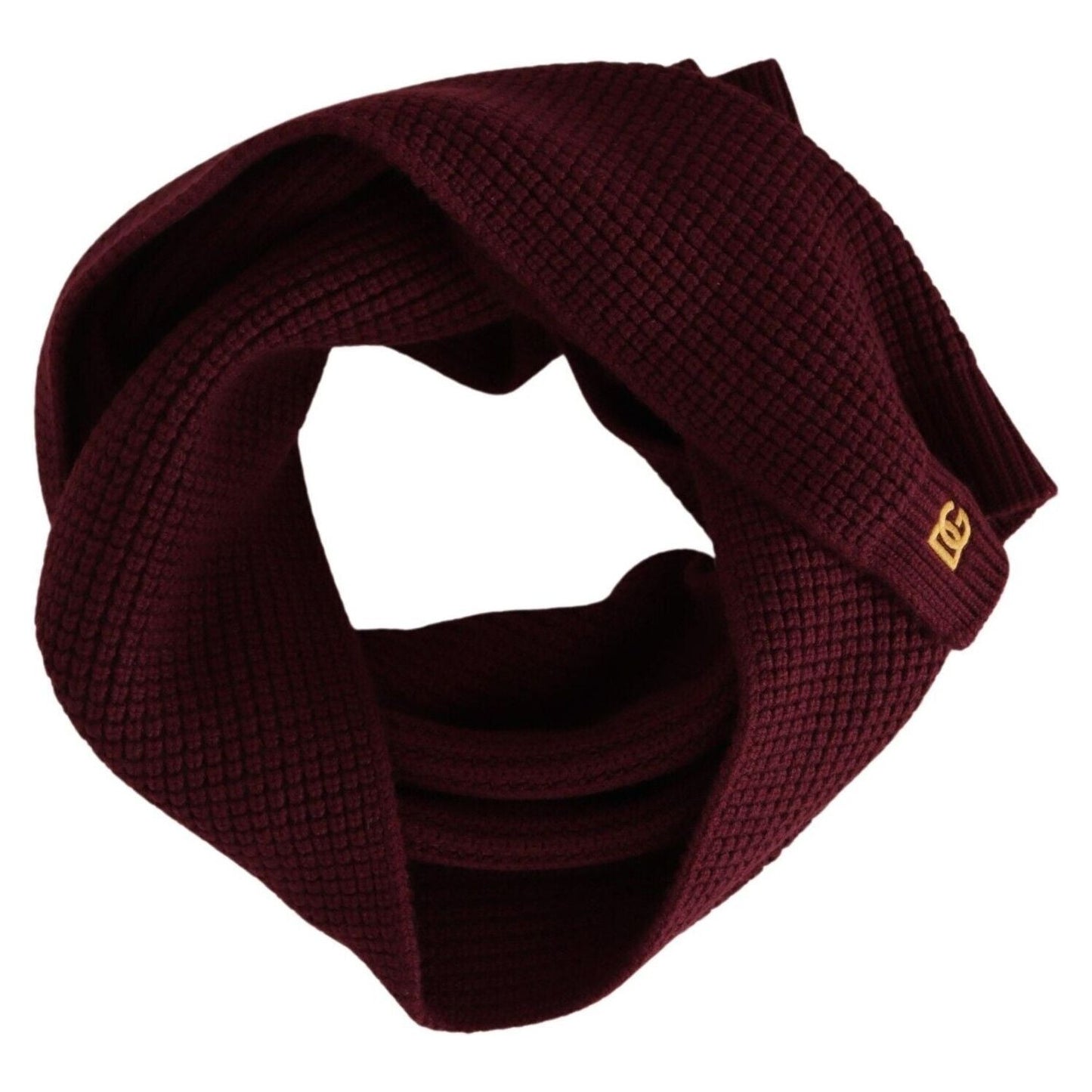 Dolce & Gabbana Elegant Cashmere Knit Scarf in Dark Red Dolce & Gabbana Black