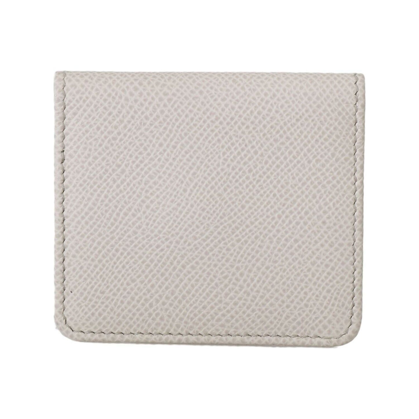 Dolce & Gabbana Chic White Leather Condom Case Wallet Dolce & Gabbana Gray