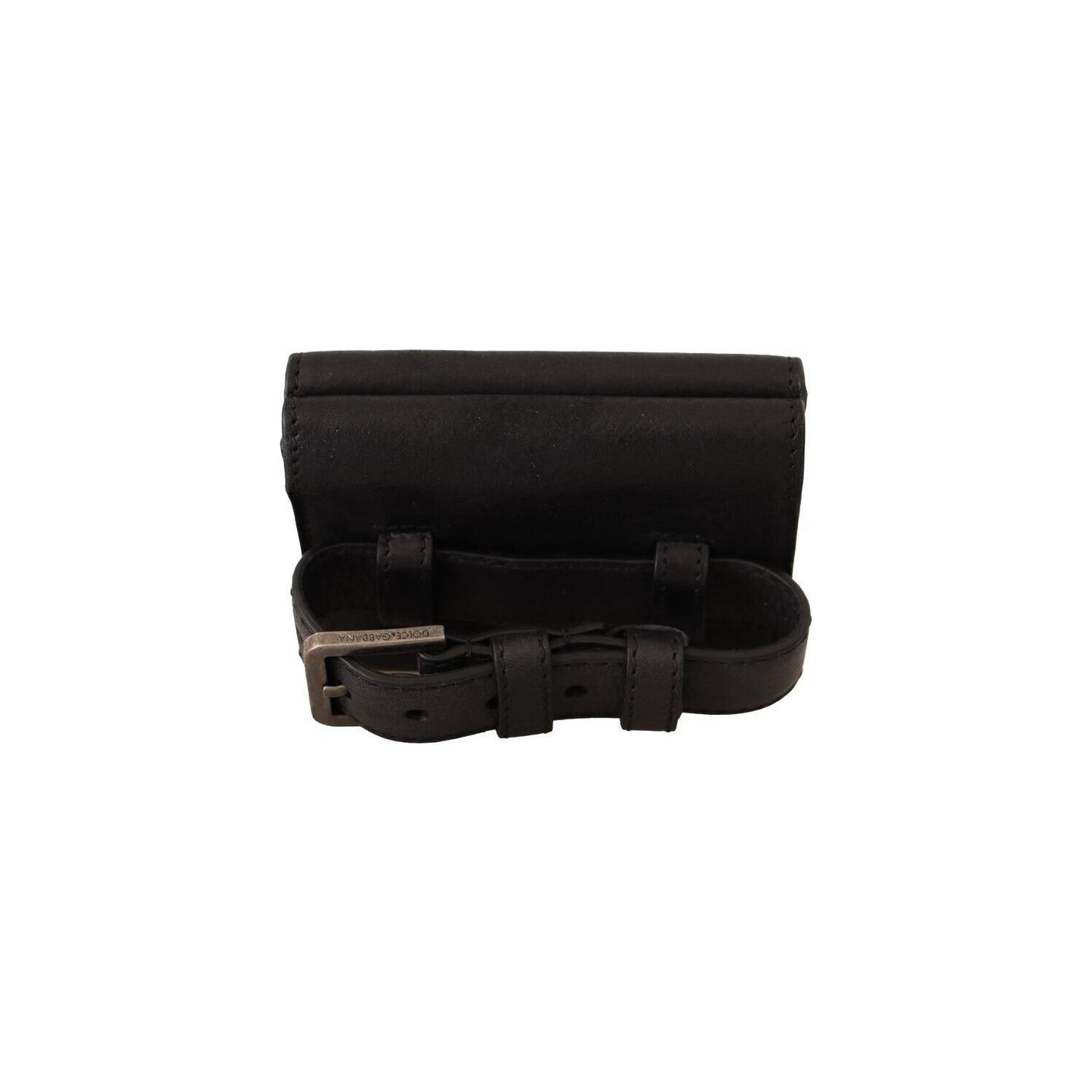 Dolce & Gabbana Elegant Black Leather Trifold Multi Kit Dolce & Gabbana Black