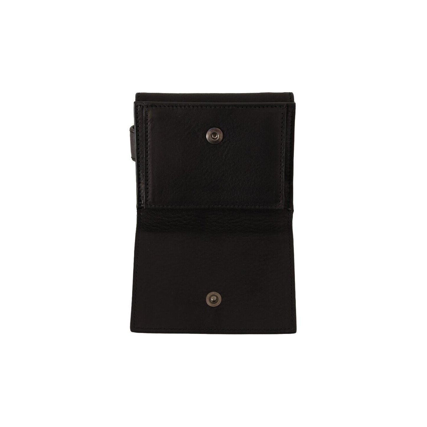 Dolce & Gabbana Elegant Black Leather Trifold Multi Kit Dolce & Gabbana Black