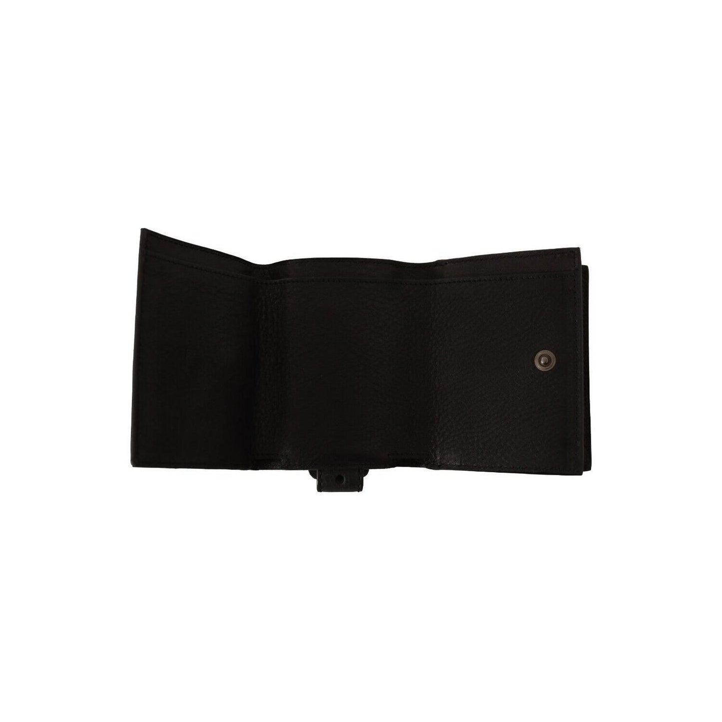 Dolce & Gabbana Elegant Black Leather Trifold Multi Kit Dolce & Gabbana Black