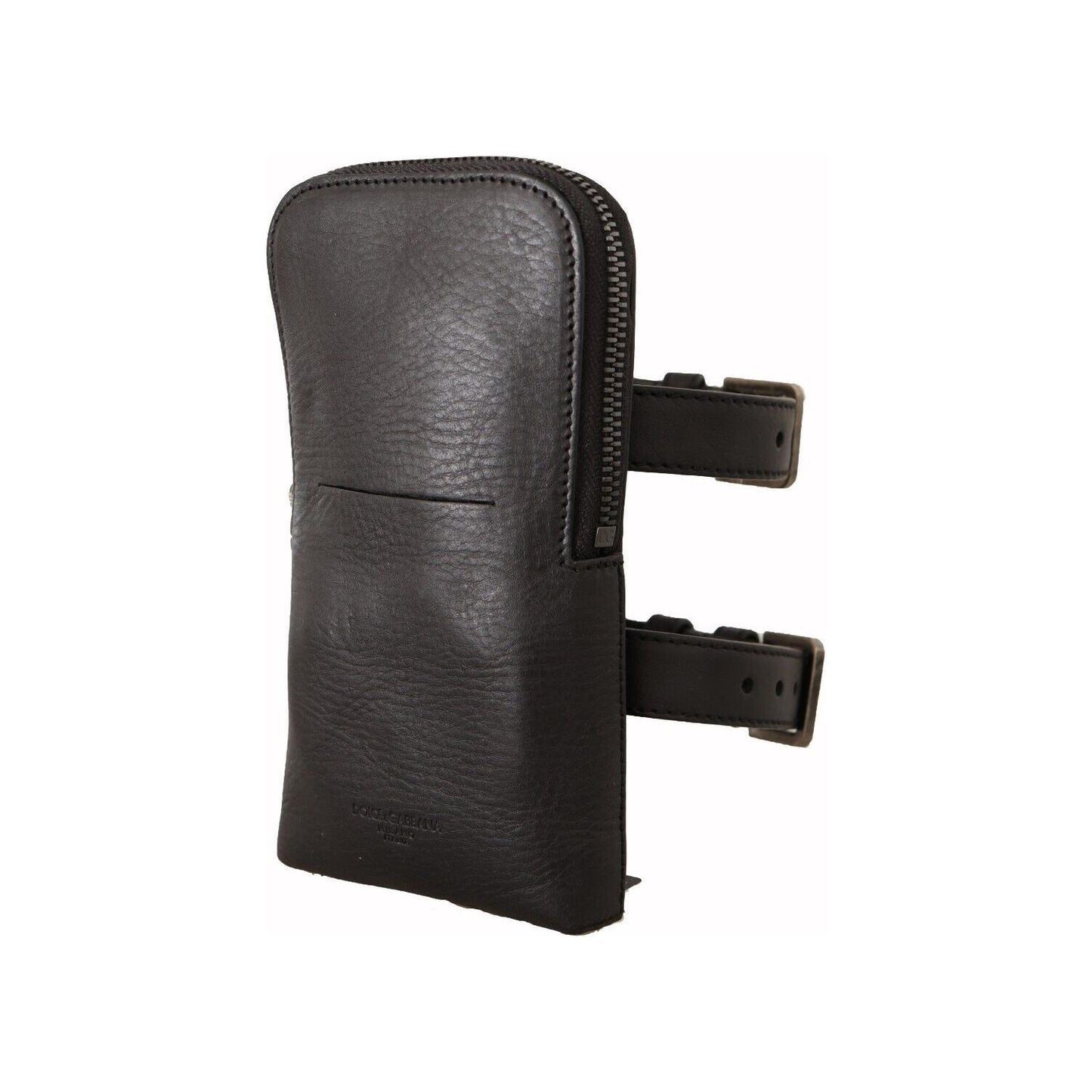 Dolce & Gabbana Elegant Black Leather Double-Strap Multi Kit Dolce & Gabbana Dark Slate Gray
