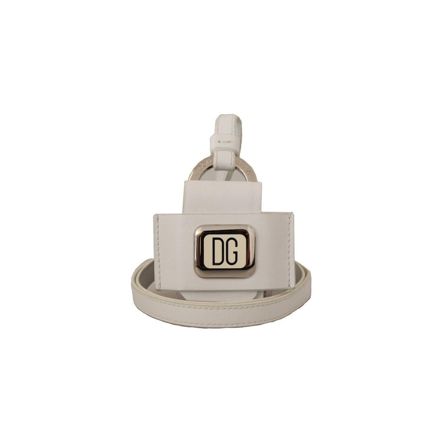 Dolce & Gabbana Elegant Leather Airpods Case in Pristine White FASHION ACCESSORIES Dolce & Gabbana Gray