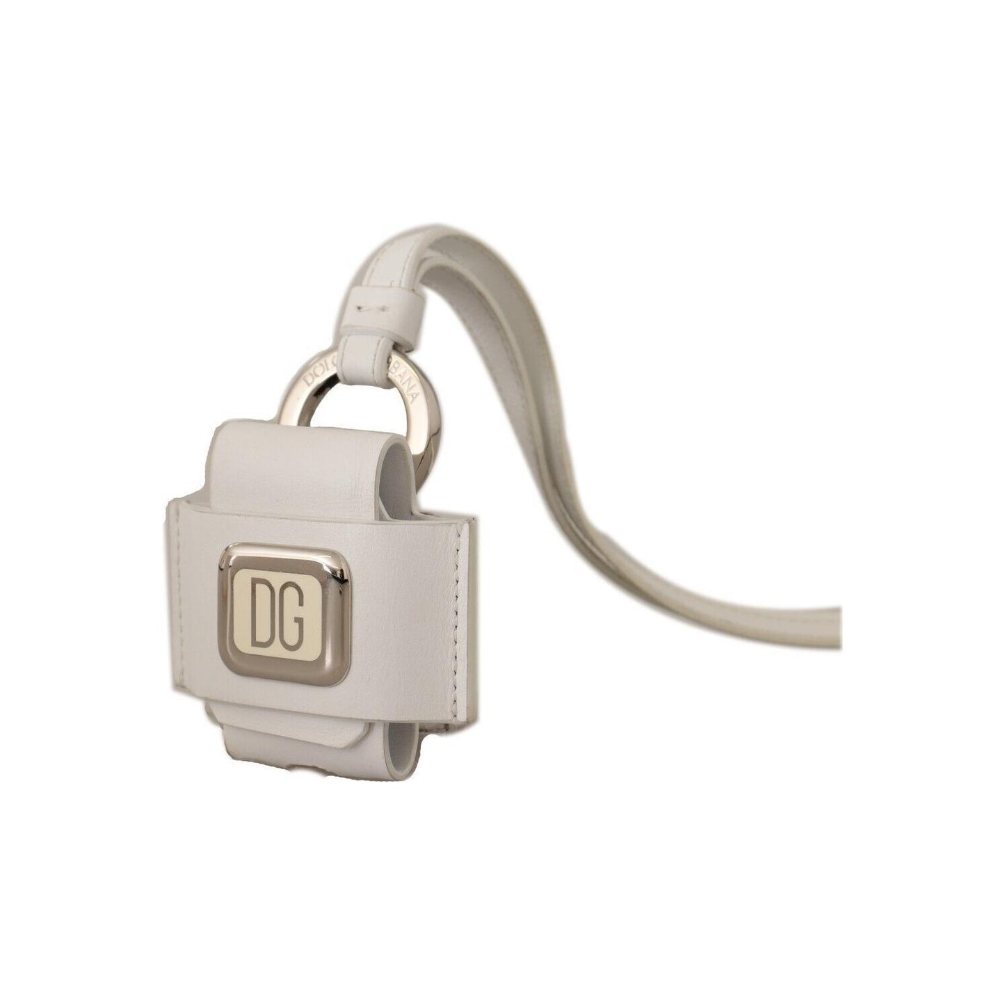Dolce & Gabbana Elegant Leather Airpods Case in Pristine White FASHION ACCESSORIES Dolce & Gabbana Gray