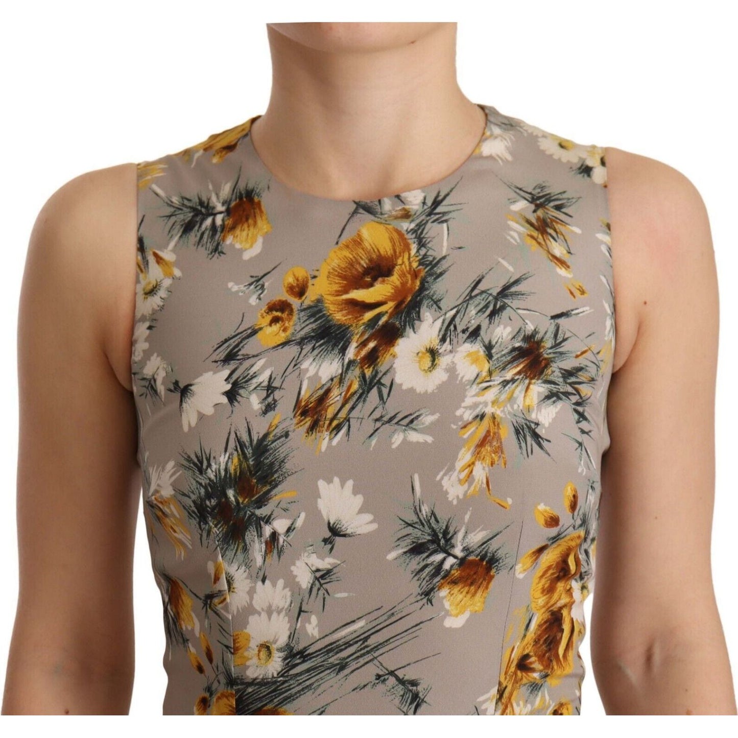 Dolce & Gabbana Elegant Floral Sheath Mini Dress Dolce & Gabbana Rosy Brown