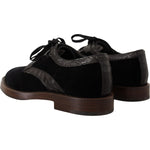 Dolce & Gabbana Elegant Black Velvet & Exotic Leather Dress Shoes Dolce & Gabbana Black
