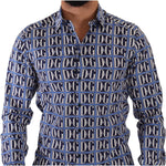 Dolce & Gabbana Slim Fit Blue Logo Cotton Shirt Dolce & Gabbana Dark Slate Gray
