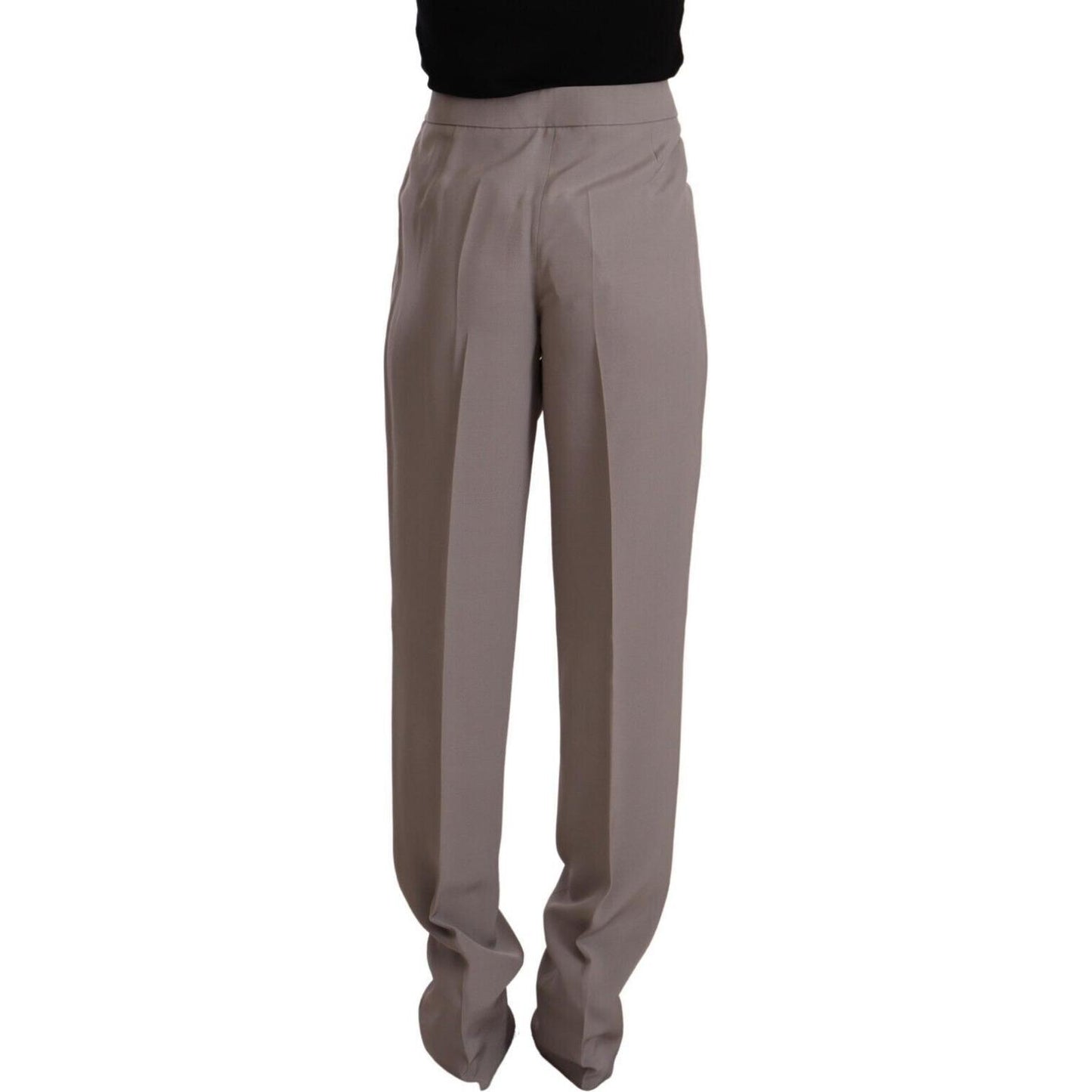 Armani Elegant High Waist Silk Blend Trousers Armani Dim Gray
