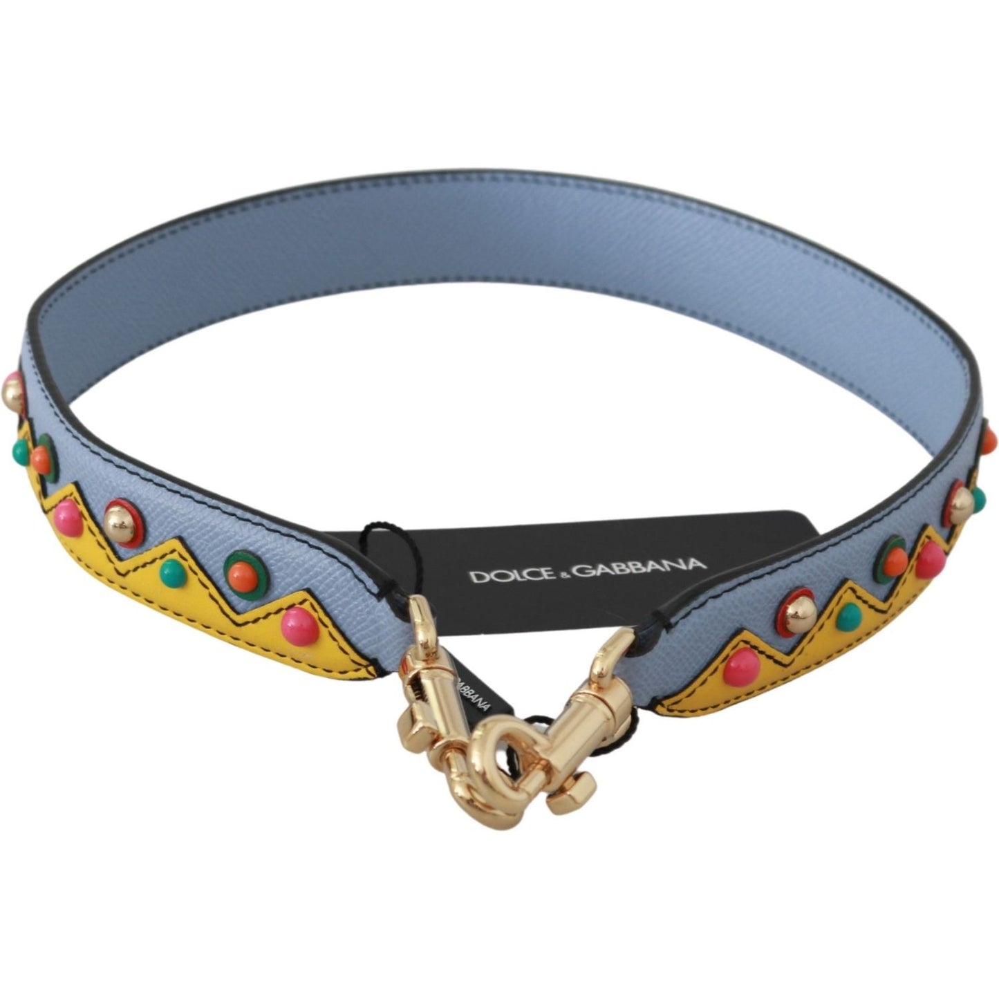 Dolce & Gabbana Multicolor Leather Shoulder Strap Accessory Dolce & Gabbana Slate Gray