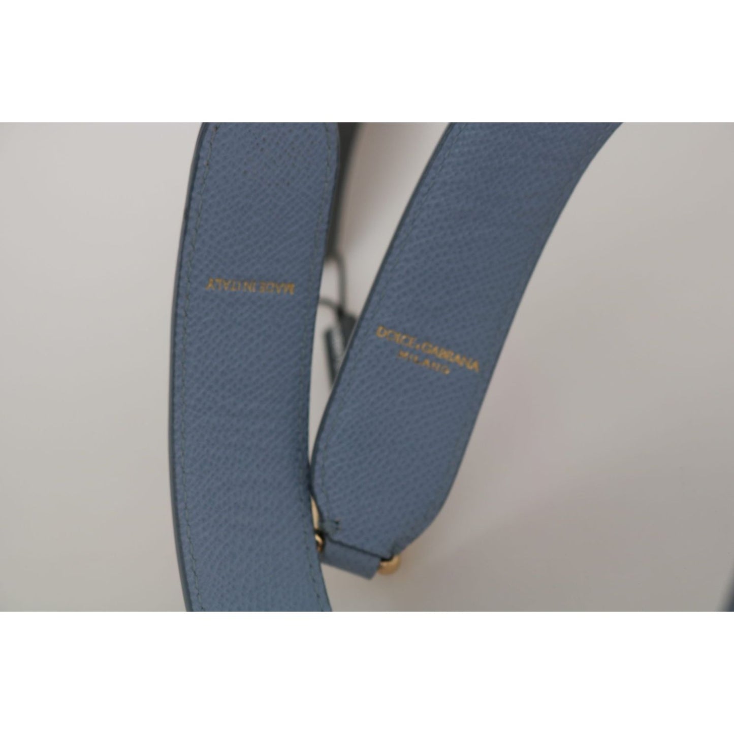 Dolce & Gabbana Elegant Blue Leather Shoulder Strap Dolce & Gabbana Dark Gray