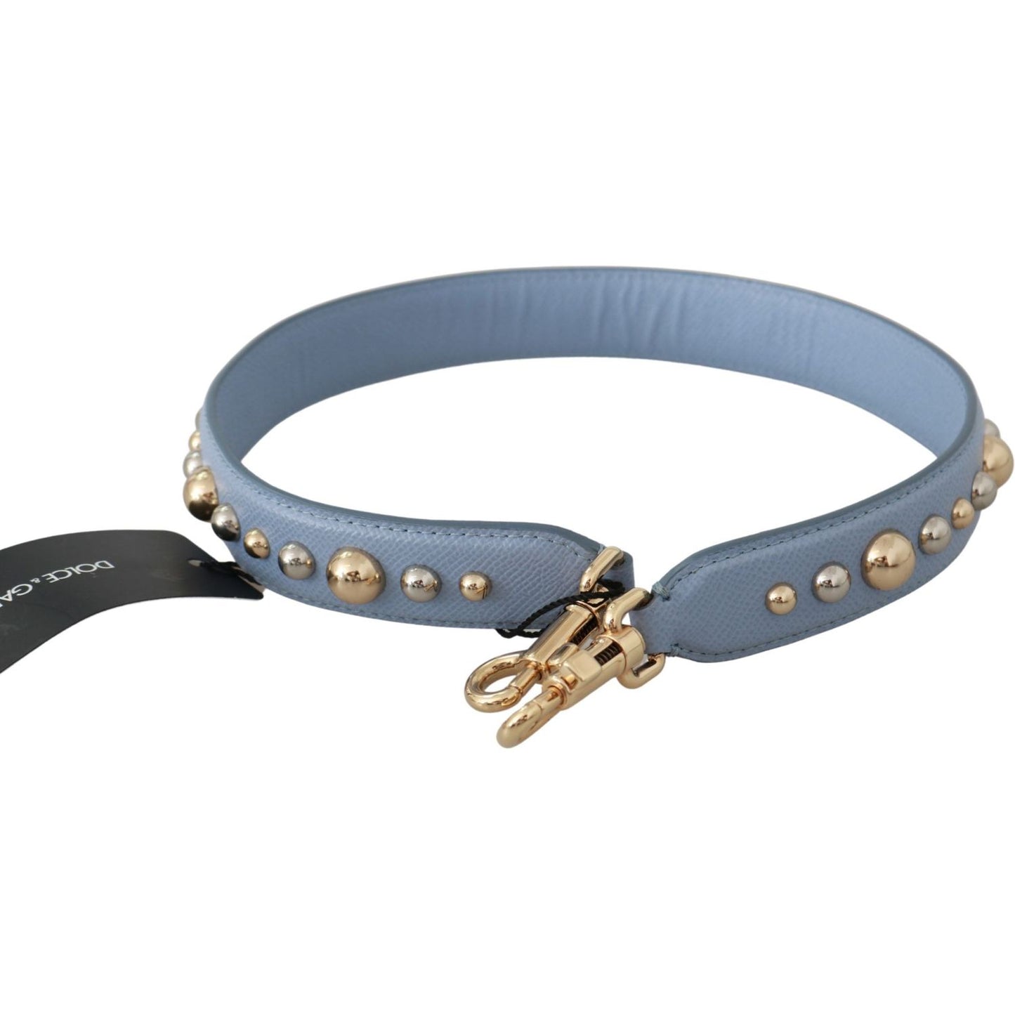 Dolce & Gabbana Elegant Blue Leather Shoulder Strap Dolce & Gabbana Slate Gray
