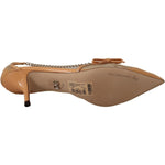 Dolce & Gabbana Peach Mesh Leather Chains Heels Pumps Shoes LA9583 - 39
