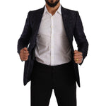 Dolce & Gabbana Elegant Dark Blue MARTINI Formal Blazer Dolce & Gabbana Gray