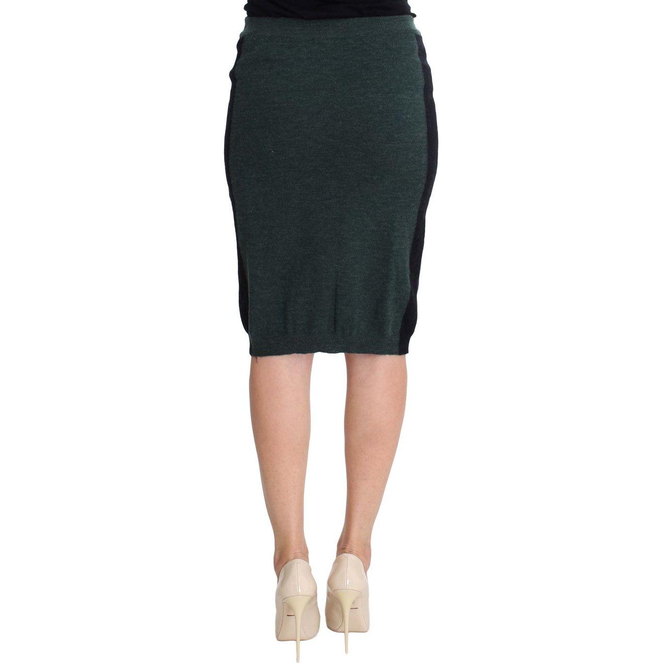 MILA SCHÖN Emerald Elegance Wool-Blend Pencil Skirt MILA SCHÖN Tan