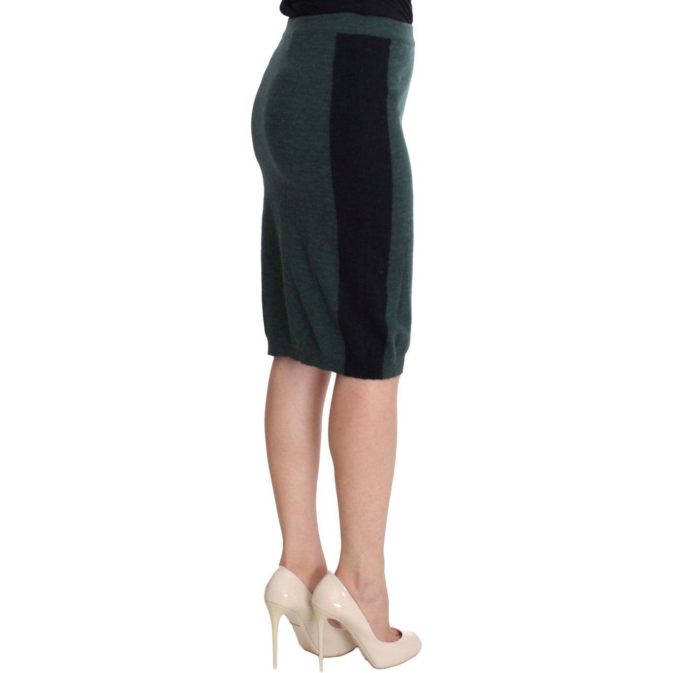 MILA SCHÖN Emerald Elegance Wool-Blend Pencil Skirt MILA SCHÖN Dark Slate Gray