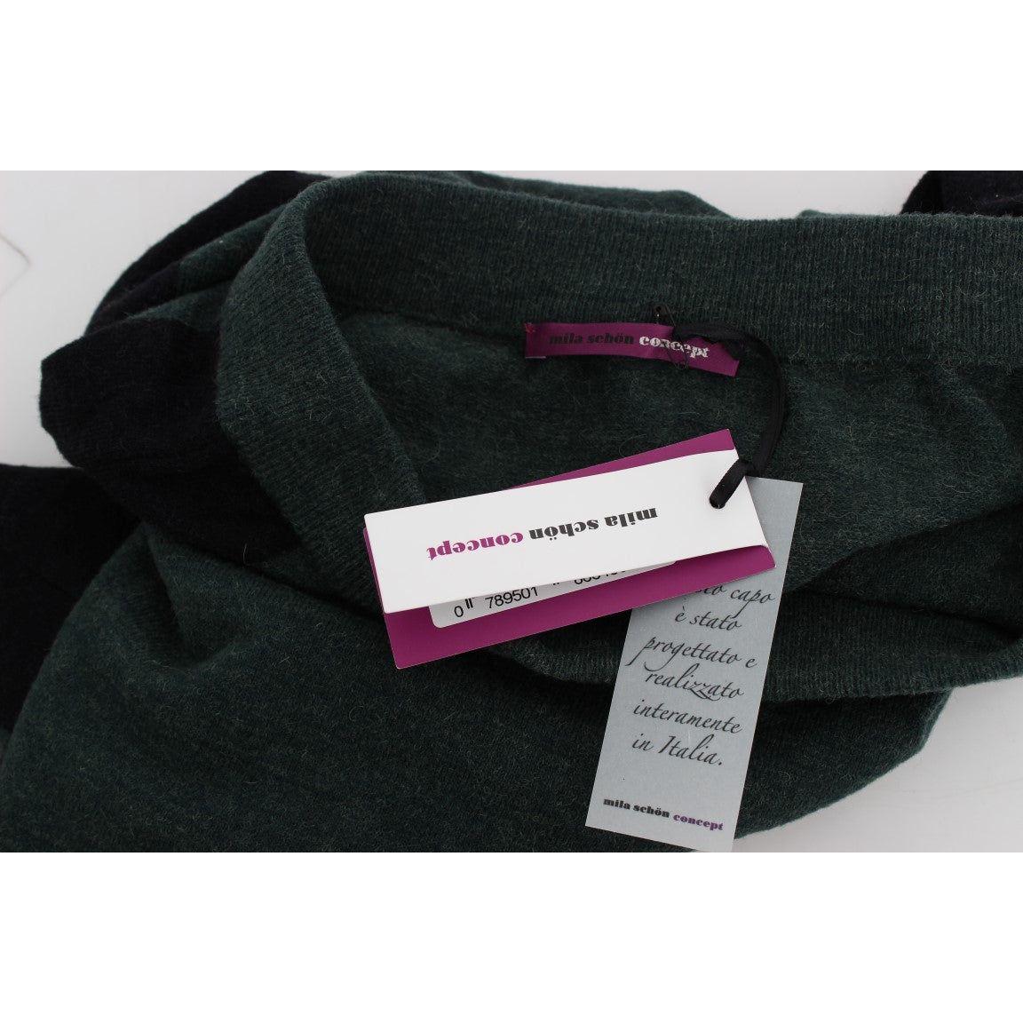 MILA SCHÖN Emerald Elegance Wool-Blend Pencil Skirt MILA SCHÖN Gray