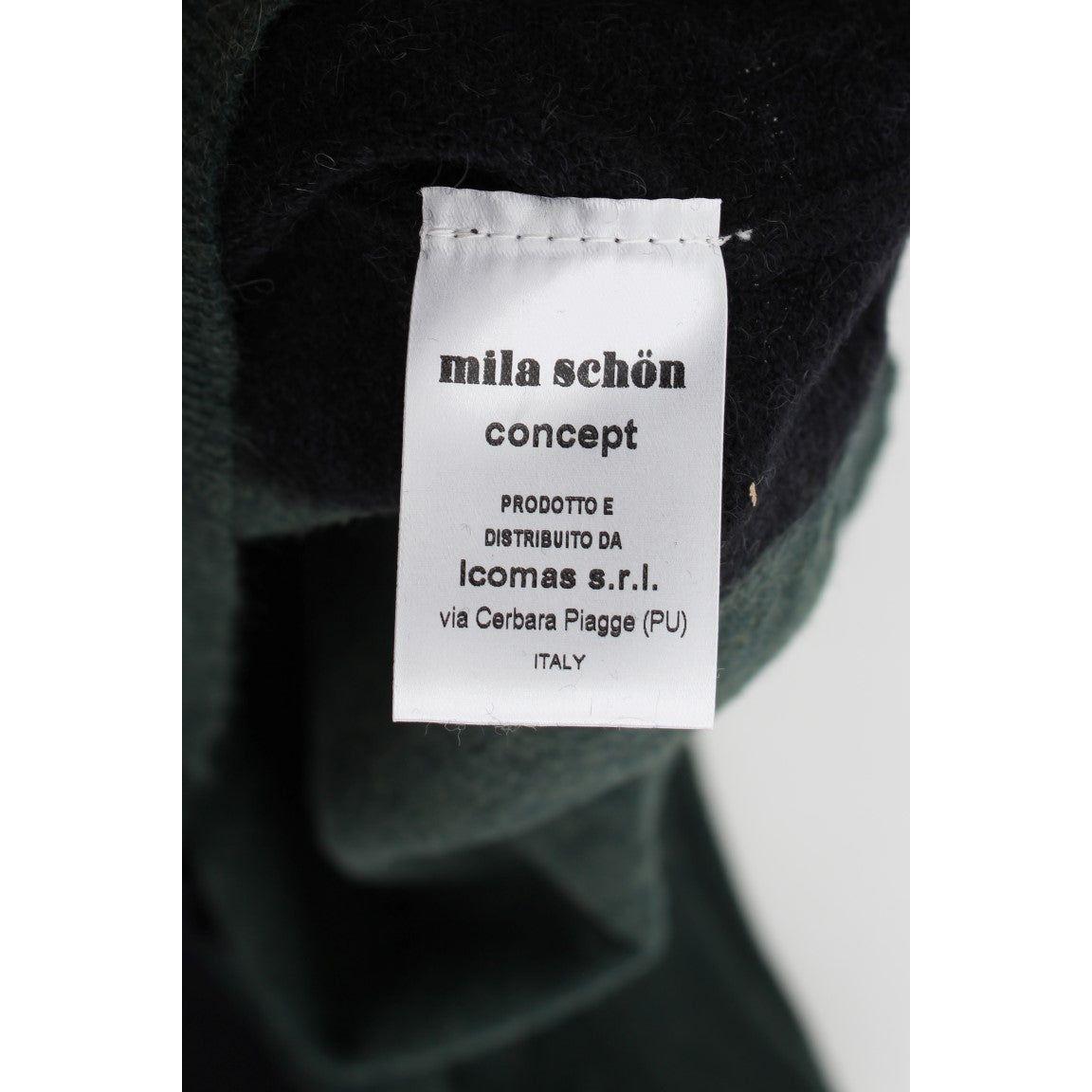MILA SCHÖN Emerald Elegance Wool-Blend Pencil Skirt MILA SCHÖN Black