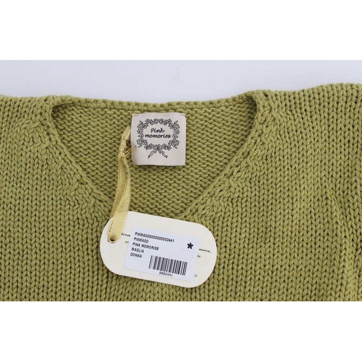 PINK MEMORIES Elegant Green Sleeveless Vest Sweater PINK MEMORIES Dim Gray
