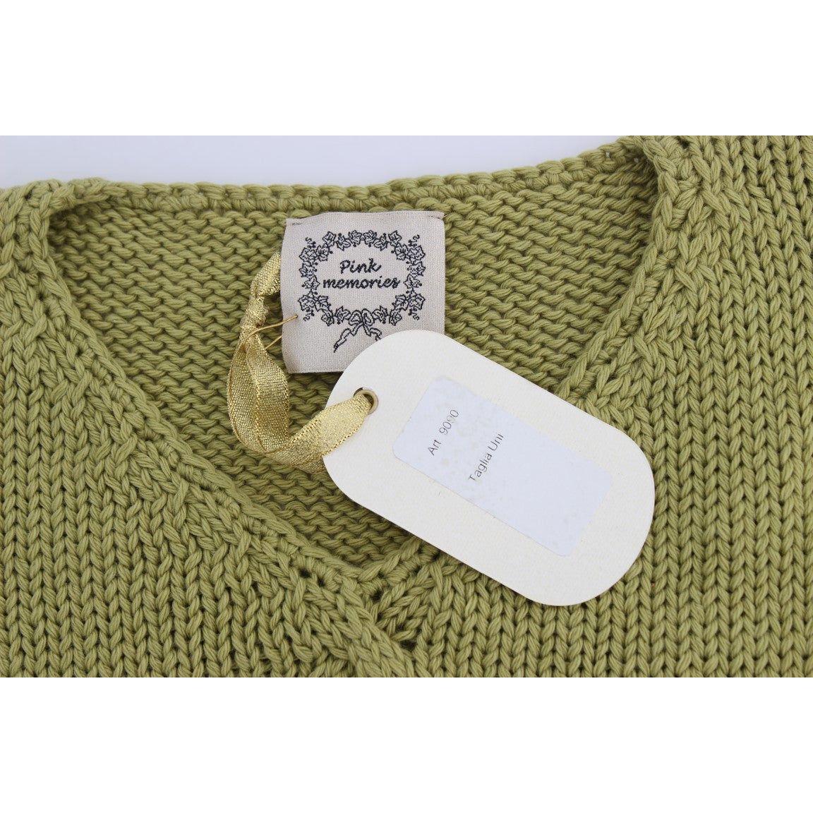 PINK MEMORIES Elegant Green Sleeveless Vest Sweater PINK MEMORIES Dim Gray