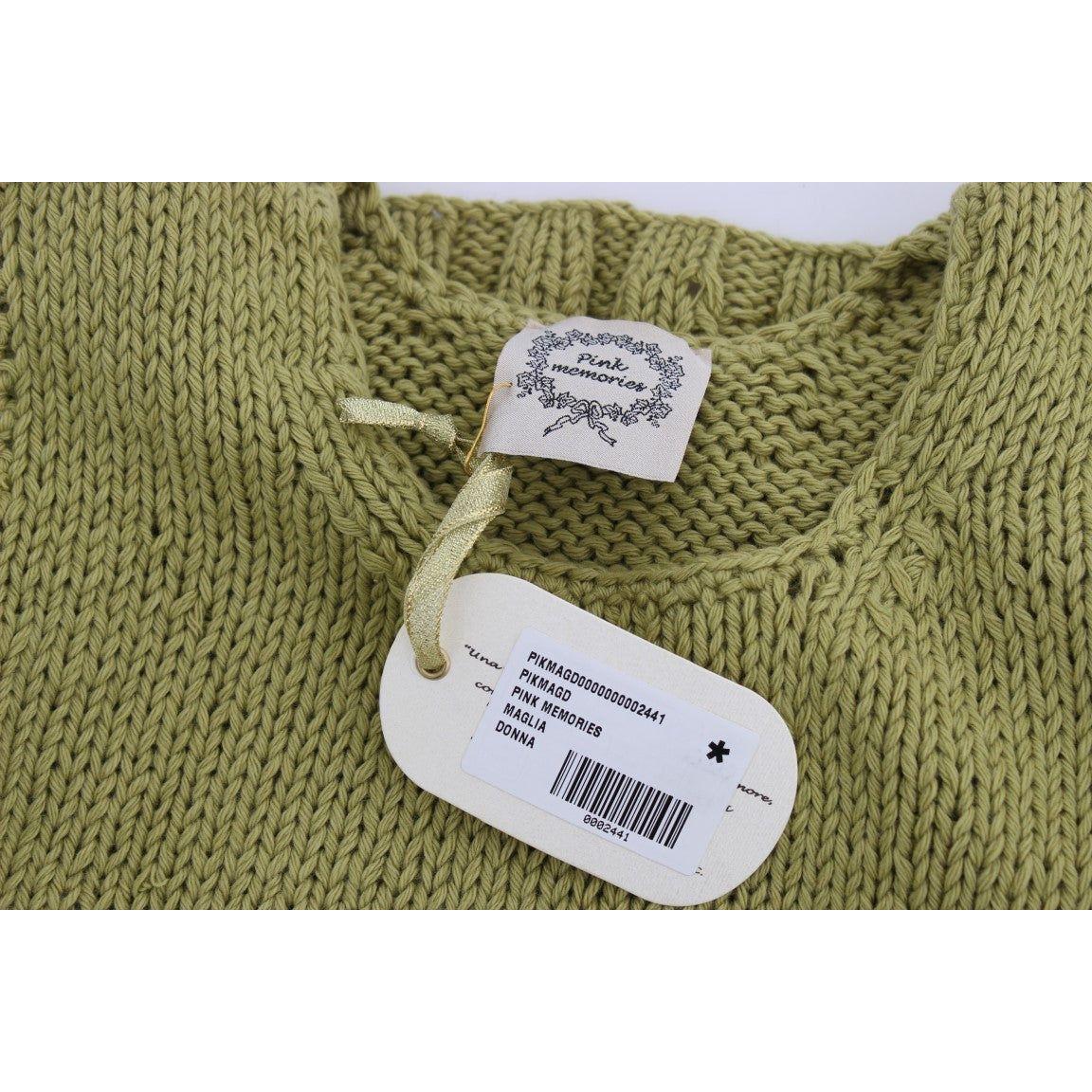 PINK MEMORIES Chic Green Knitted Sleeveless Vest Sweater PINK MEMORIES Dim Gray