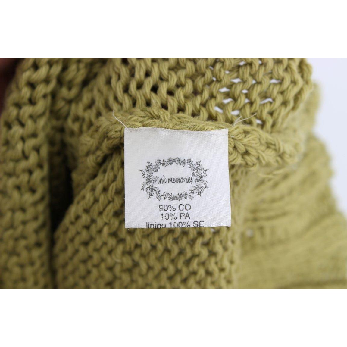 PINK MEMORIES Chic Green Knitted Sleeveless Vest Sweater PINK MEMORIES Dim Gray