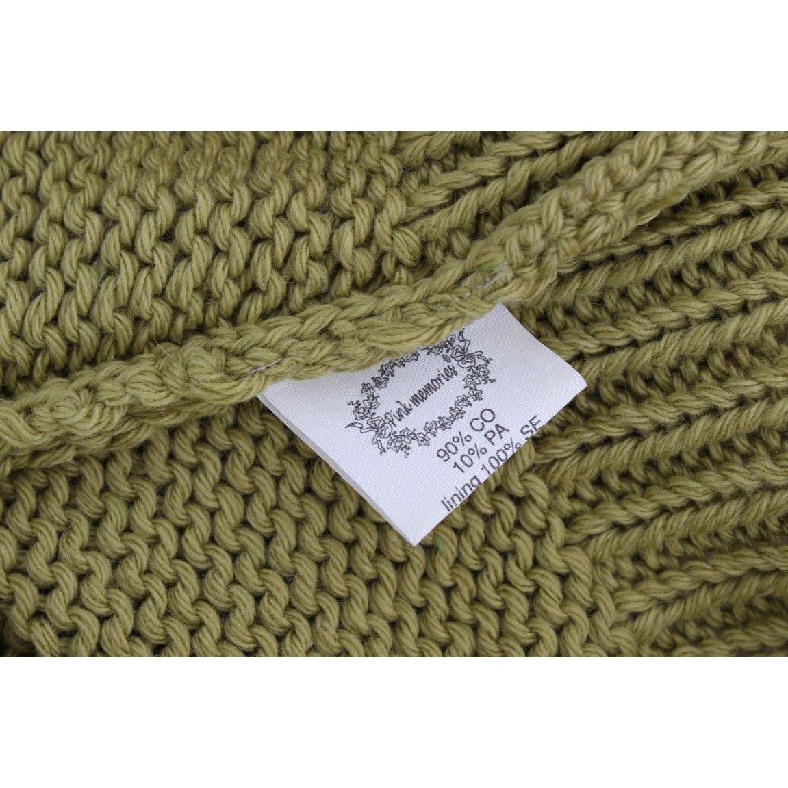 PINK MEMORIES Elegant Green Knit Sleeveless Vest Sweater PINK MEMORIES Dark Olive Green