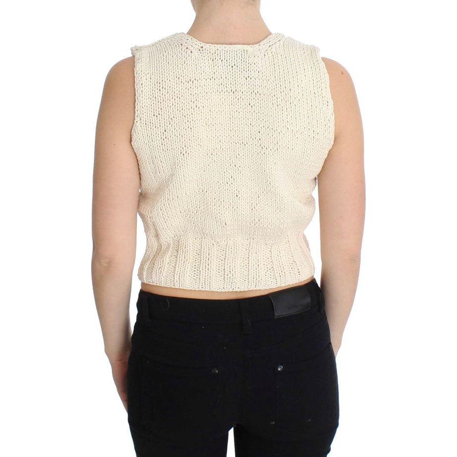 PINK MEMORIES Beige Sleeveless Cotton Blend Vest Sweater PINK MEMORIES Black