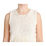 PINK MEMORIES Beige Sleeveless Cotton Blend Vest Sweater PINK MEMORIES Antique White