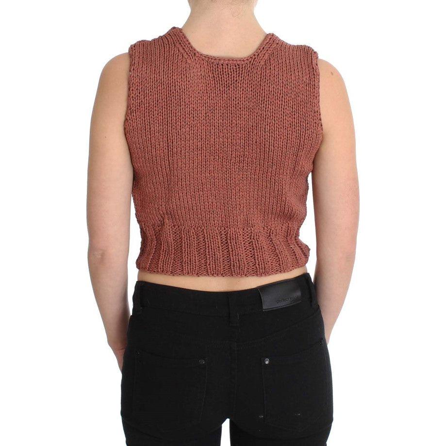 PINK MEMORIES Chic Red Sleeveless Knit Vest Sweater PINK MEMORIES Sienna