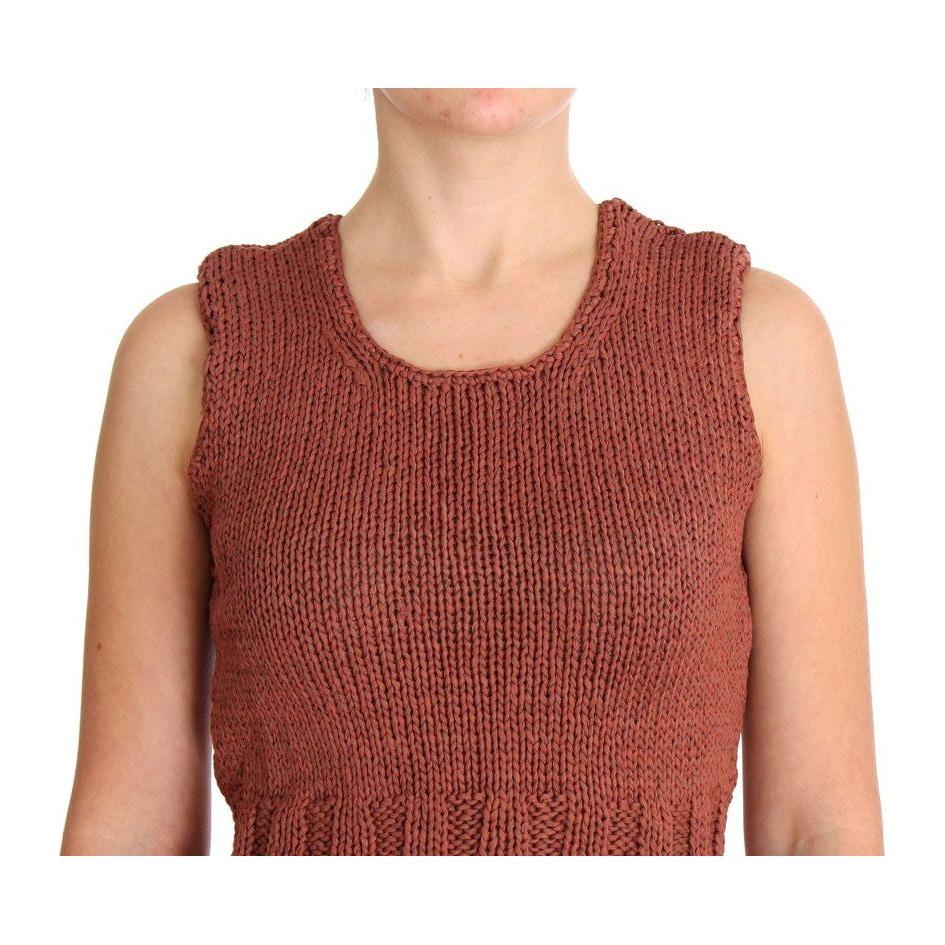 PINK MEMORIES Chic Red Sleeveless Knit Vest Sweater PINK MEMORIES Sienna