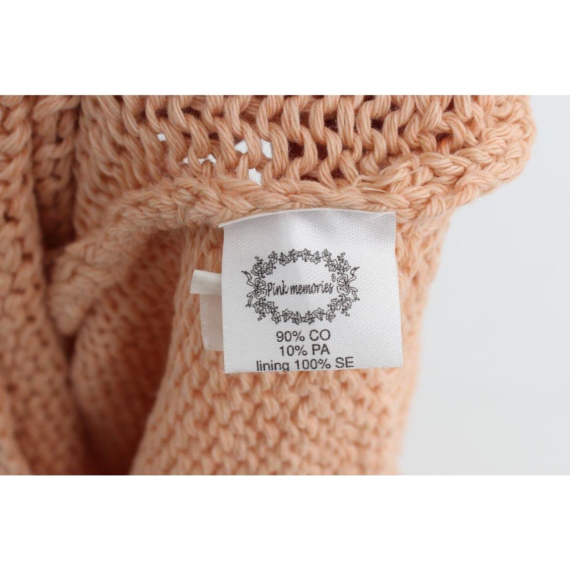PINK MEMORIES Elegant Pink Knitted Sleeveless Vest Sweater PINK MEMORIES Rosy Brown